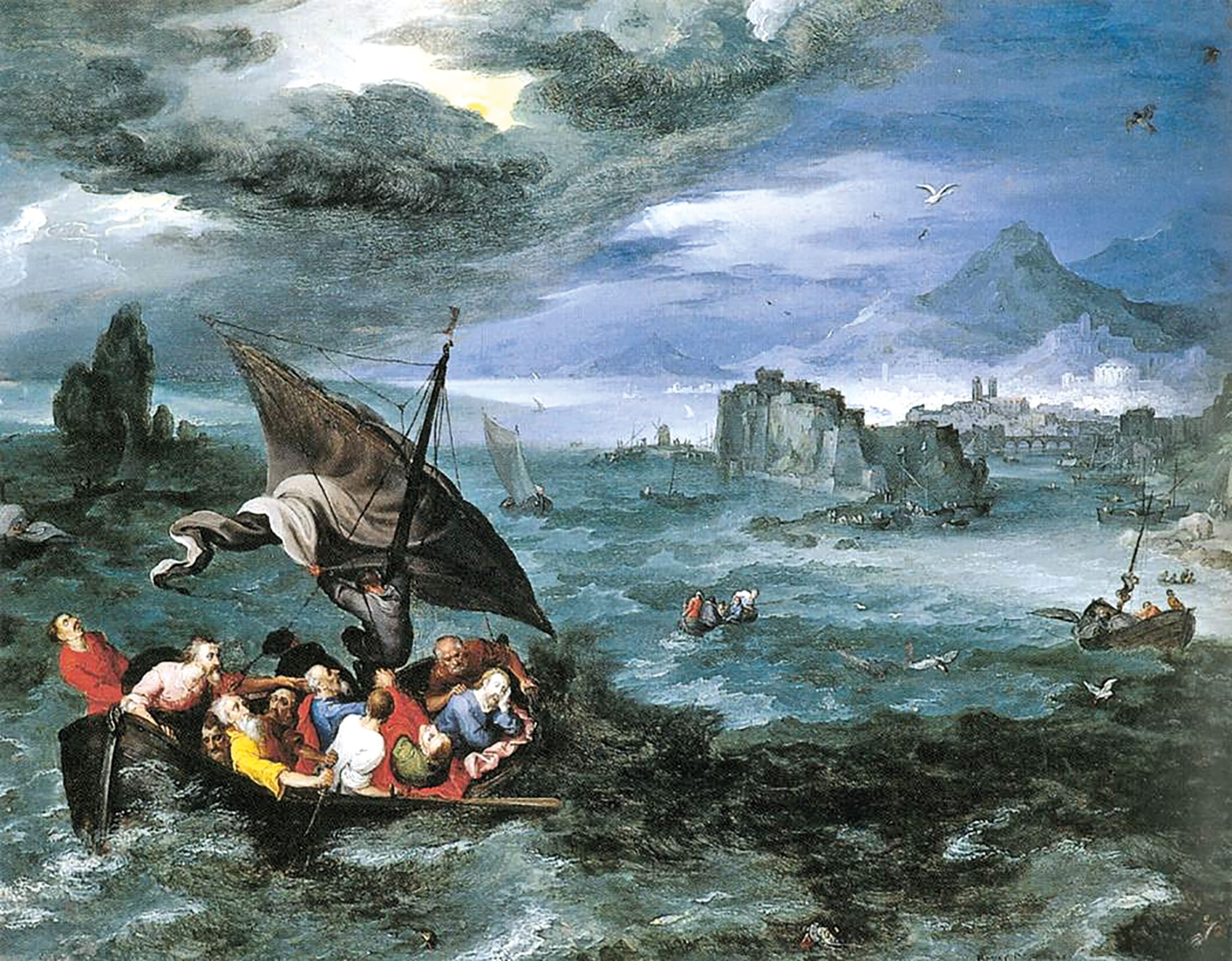 Jezus in de storm (1596) van Jan Bruegel (1568 – 1625) – Museum Thyssen-Bornemisza, Madrid