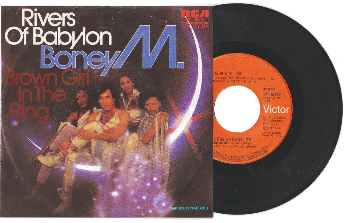 ‘Rivers of Babylon’ van Boney M. was geregeld op de radio te horen. Het stond een aantal weken op nummer één van de Top 40.